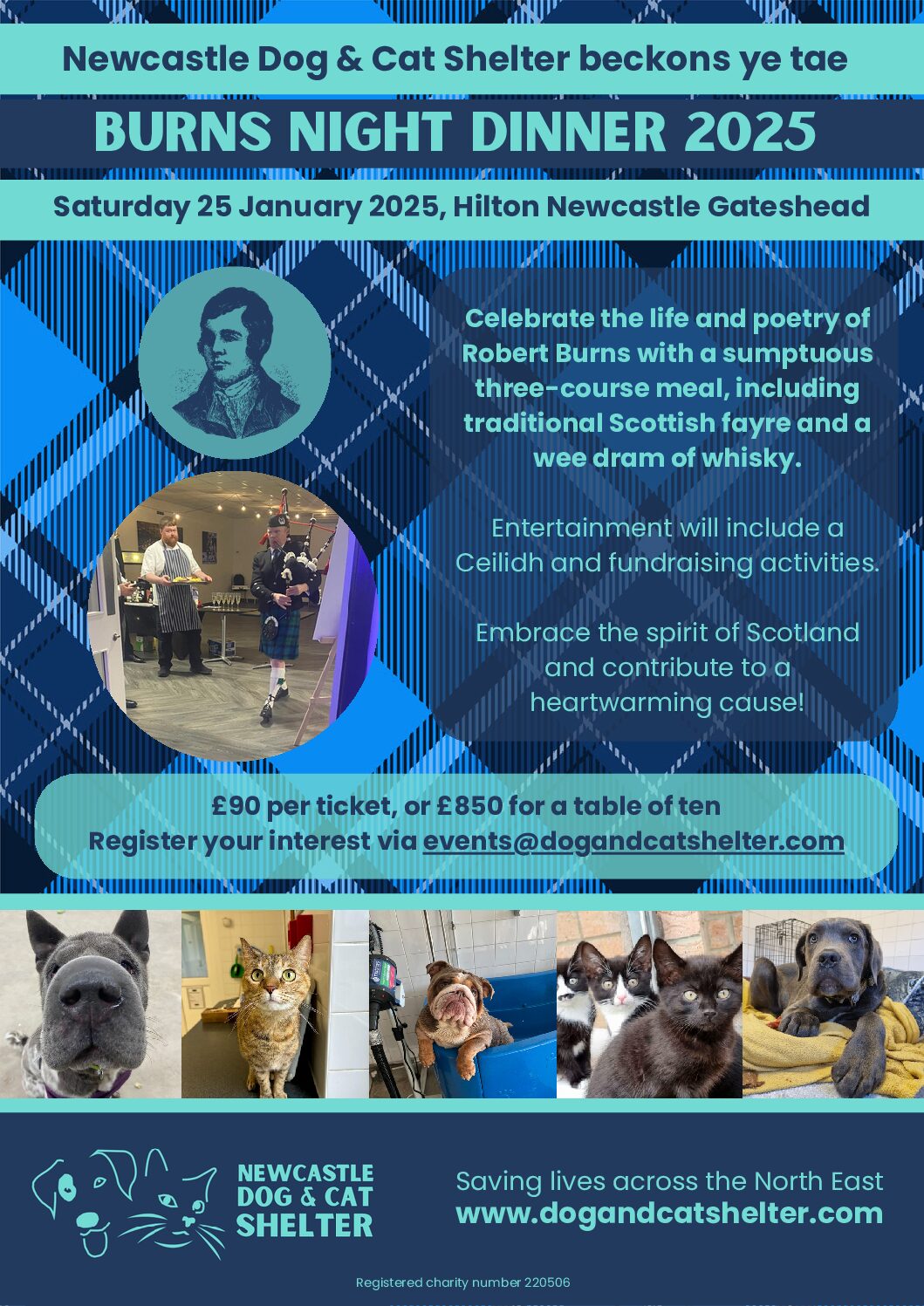 Burns Night 2025 Individual Ticket Newcastle Dog & Cat Shelter