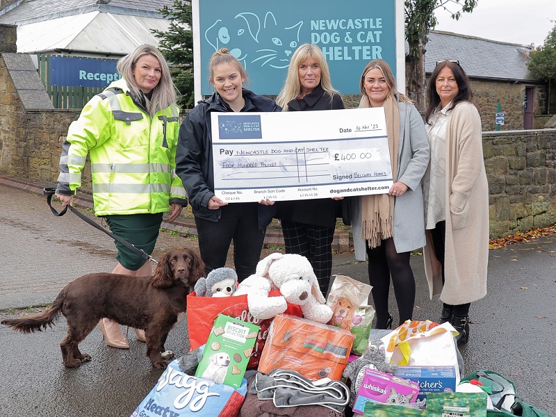 Bellway takes the lead in collecting for Newcastle Dog and Cat Shelter